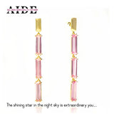 Sterling Silver Pink Diamond Earrings for Women