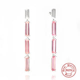 Sterling Silver Pink Diamond Earrings for Women
