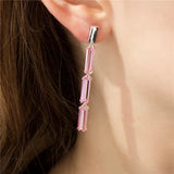 Sterling Silver Pink Diamond Earrings for Women