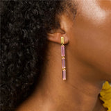 Sterling Silver Pink Diamond Earrings for Women