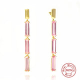Sterling Silver Pink Diamond Earrings for Women