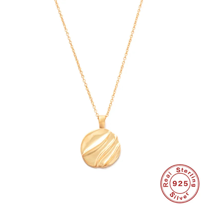 Sterling Silver Irregular Disc Pearl Clavicle Chain Necklace