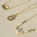 Sterling Silver Irregular Disc Pearl Clavicle Chain Necklace