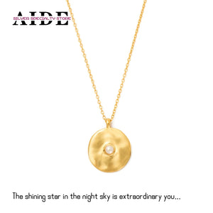 Sterling Silver Irregular Disc Pearl Clavicle Chain Necklace
