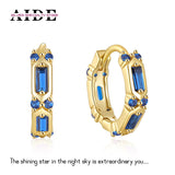 S925 Silver Rose Geometry Zirconia Hoop Earrings for Women