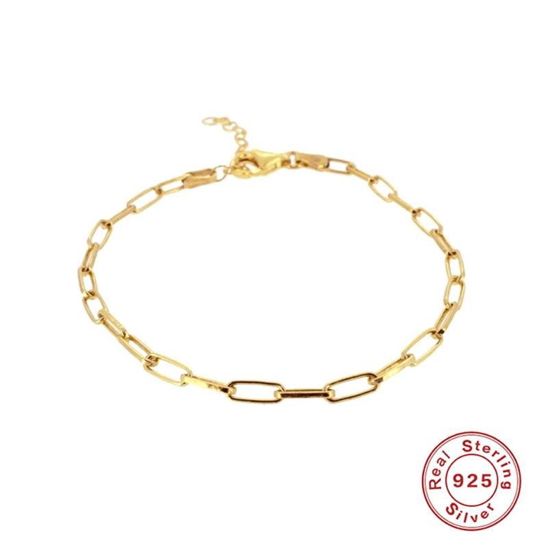 Sterling Silver Stackable Bracelet Chain for Women