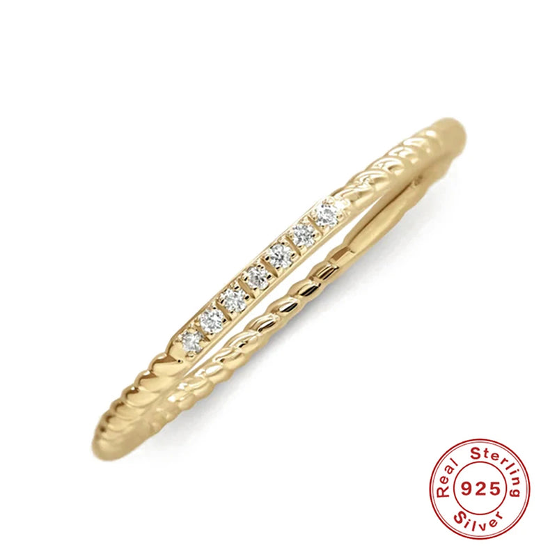 925 Silver Zircon Wedding Ring 18K Engagement Anillos Plata