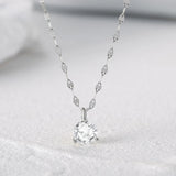 S925 Silver Zircon Pendant Wedding Necklace Chain Girls Choker Bijoux