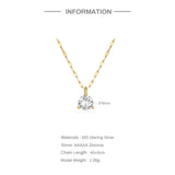 S925 Silver Zircon Pendant Wedding Necklace Chain Girls Choker Bijoux