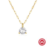 S925 Silver Zircon Pendant Wedding Necklace Chain Girls Choker Bijoux