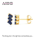 S925 Sterling Silver Asymmetric Zirconia Stud Earrings
