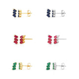 S925 Sterling Silver Asymmetric Zirconia Stud Earrings