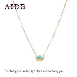 S925 Turquoise Star Pendant Necklace for Women