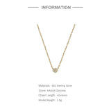 925 Silver Zircon Diamond Pendant Necklace for Women