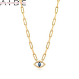 Zircon Evil Eye Necklace Initial Chain Necklace Collares Jewelry