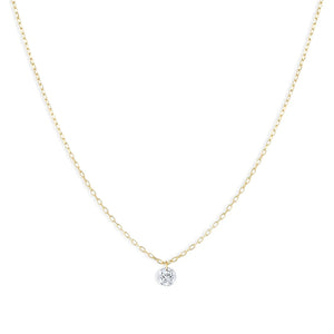 6mm Cubic Zirconia Necklace 925 Sterling Silver Women's Engagement Jewelry