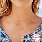 6mm Cubic Zirconia Necklace 925 Sterling Silver Women's Engagement Jewelry