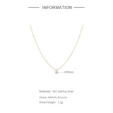 6mm Cubic Zirconia Necklace 925 Sterling Silver Women's Engagement Jewelry