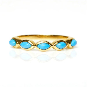 925 Silver Ring Horse Eye Turquoise Inlaid Women's Engagement Wedding Rings
