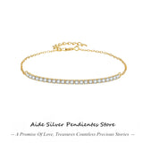 Sterling Silver Adjustable CZ Bracelet for Women