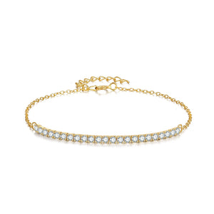 Sterling Silver Adjustable CZ Bracelet for Women