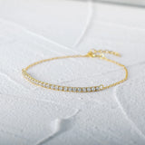 Sterling Silver Adjustable CZ Bracelet for Women