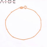 Small Bead Rose Silver Charm Bracelet 925 Sterling Silver Bracelets For Women