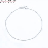 Small Bead Rose Silver Charm Bracelet 925 Sterling Silver Bracelets For Women