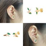 925 Sterling Silver Tree Wine Ice Cream Stud Earrings
