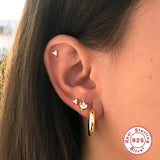 925 Sterling Silver Tree Wine Ice Cream Stud Earrings