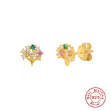925 Sterling Silver Tree Wine Ice Cream Stud Earrings