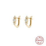 U-shaped Stud Earrings 925 Sterling Silver CZ Party Jewelry