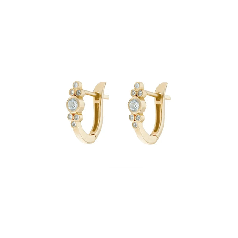 U-shaped Stud Earrings 925 Sterling Silver CZ Party Jewelry