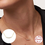 TIDE Moonstone Clavicle Necklace 925 Sterling Silver Wedding Anniversary Jewelry
