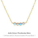 TIDE Moonstone Clavicle Necklace 925 Sterling Silver Wedding Anniversary Jewelry
