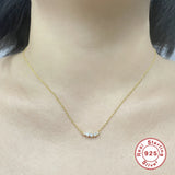 Sterling Silver Rainbow Zircon Pendant & Necklace Chain Choker CZ