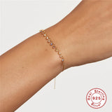 925 Sterling Silver Red Zircon Stars Necklace Bracelet Set