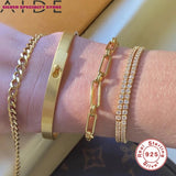 Zircon Charm 925 Silver Anklet Bracelet for Women Jewelry