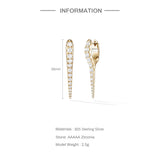 Punk Rivet Hoop Earrings Zircon Ear Buckle Pendant Jewelry