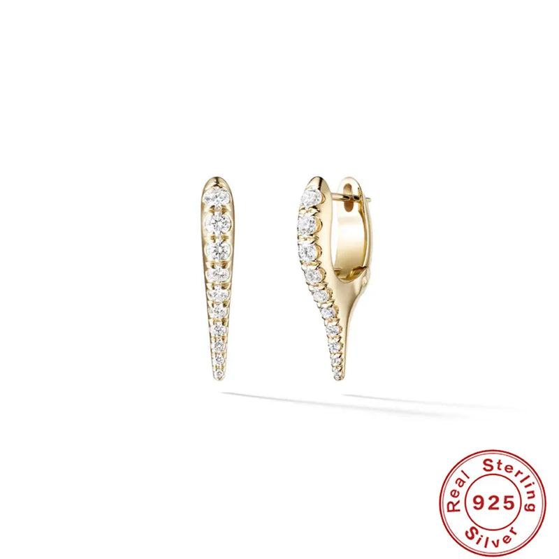 Punk Rivet Hoop Earrings Zircon Ear Buckle Pendant Jewelry