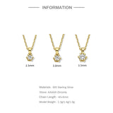 925 Silver Zircon Pendant Necklace for Women Wedding Jewelry