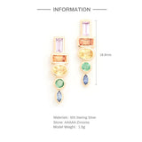 925 Silver Rainbow Stud Earrings Plated Fine Jewelry Gift