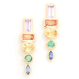 925 Silver Rainbow Stud Earrings Plated Fine Jewelry Gift