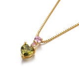 925 Silver Multicolor Zircon Drop Pendant Necklace