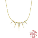 Sterling Silver Crystal Lock Dangle Pendant Chain Necklace for Women