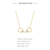 Sterling Silver Crystal Lock Dangle Pendant Chain Necklace for Women