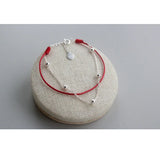 925 Silver Beads Anklet Red Rope Foot Jewelry Girl Gift