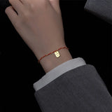 925 Silver Beads Chain Red Thread Bracelet Women Good Luck Gift