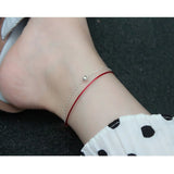 Red String Anklets 925 Silver Beads Foot Chain Jewelry
