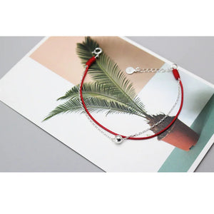 Red String Anklets 925 Silver Beads Foot Chain Jewelry